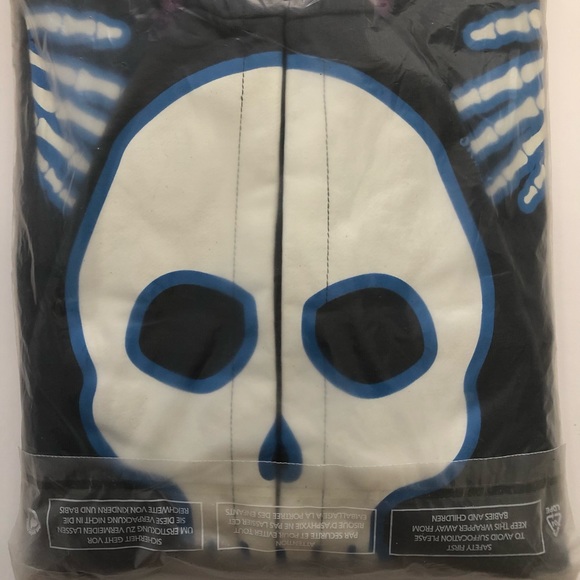 Like New Mini Boden Glow Print Skeleton Hoodie Costume Halloween Skull VTG Style - Picture 8 of 13
